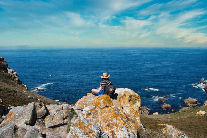 Hiker prioritizing well-being